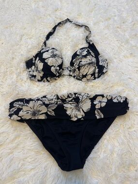 Anne Cole Black & White Floral Bikini